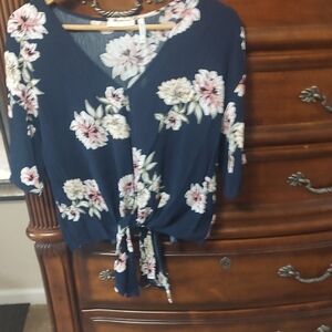 Floral Navy Women's Top